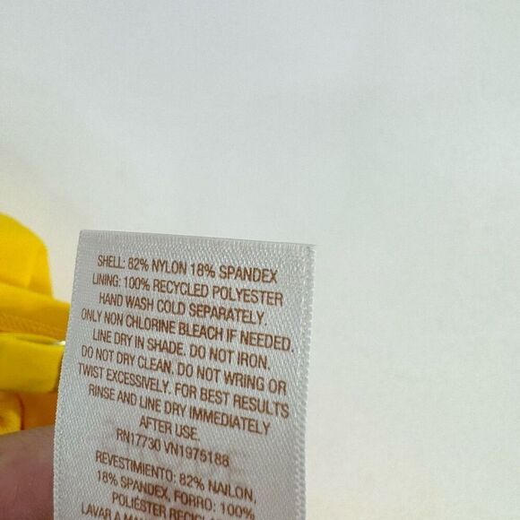 Shade & Shore Swim Women Small Yellow Plunge Hardware Trim Cheeky One Piece NWT - Picture 9 of 10